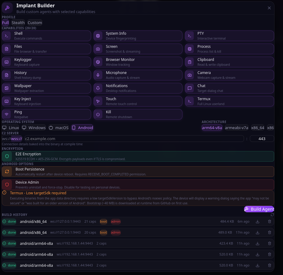 Implant builder interface