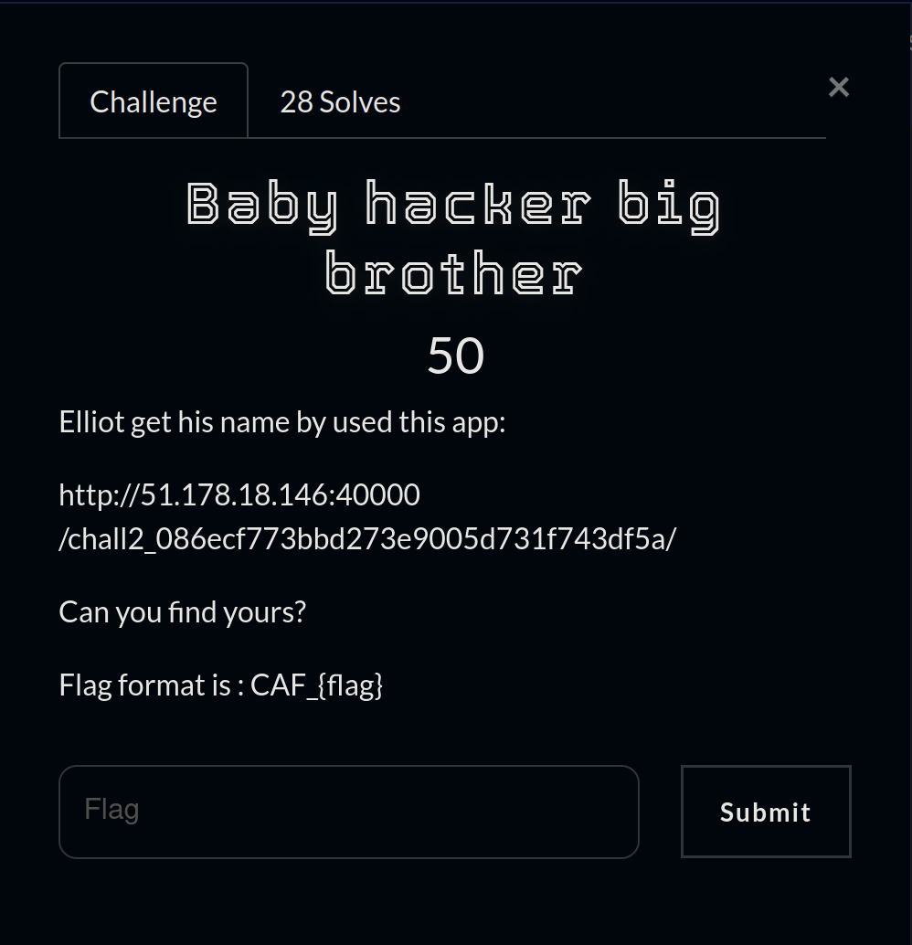 CAF 2023 - Baby Hacker Big Brother